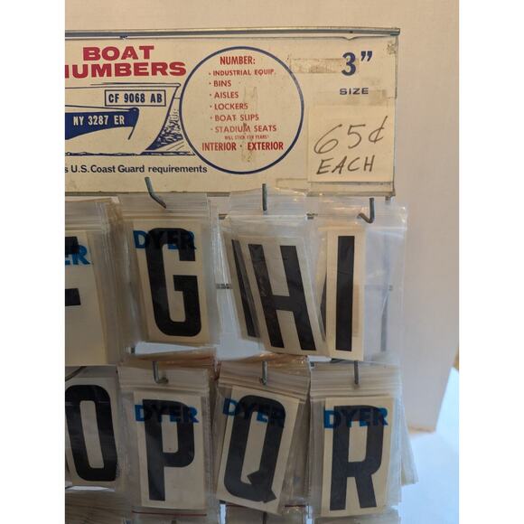 VINTAGE RARE DYER Peg Display W/100's Of 3" Letters & Numbers All-Purpose Vinyl - Picture 5 of 13